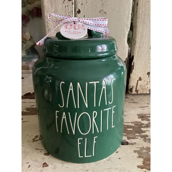 Rae Dunn Artisan Collection Magneta lSanta’s Favorite Elf Ceramic Canister Jar C - Picture 1 of 8